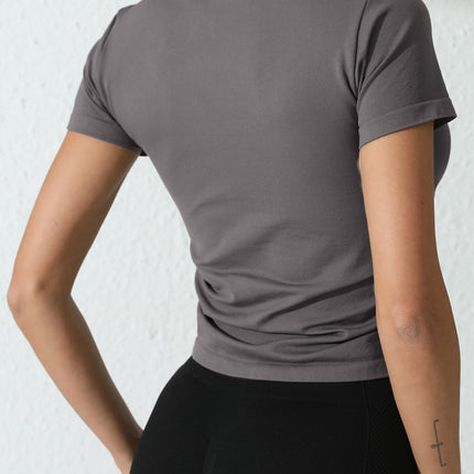Solid Color Round Neck Sports T Shirt