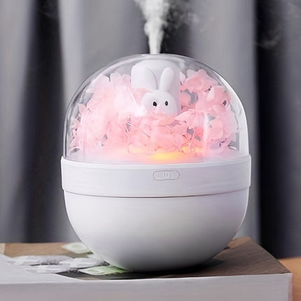 Rabbit USB Humidifier with Preserved Flower Design