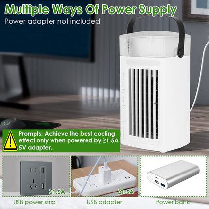 Portable Evaporative Air Cooler with Nightlight & 3-Speed Fan
