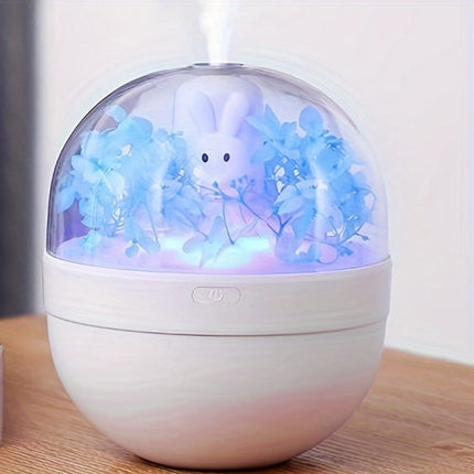 Rabbit USB Humidifier with Preserved Flower Design