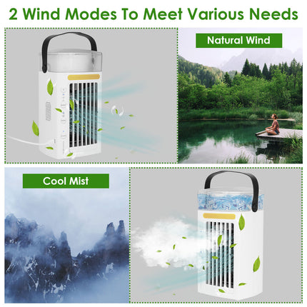 Portable Evaporative Air Cooler with Nightlight & 3-Speed Fan