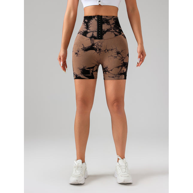 Tie Dye Button Everyday Wear Spring Summer Sports Shorts