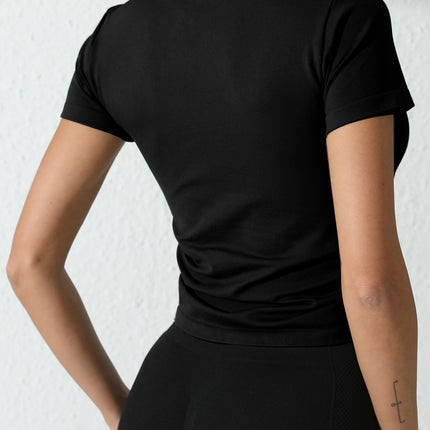 Solid Color Round Neck Sports T Shirt