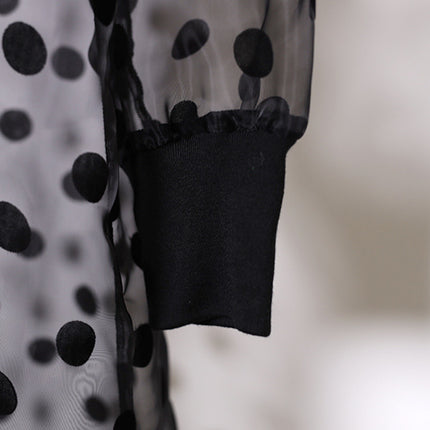 Cross-border Polka Dot Perspective Cardigan Long Shawl