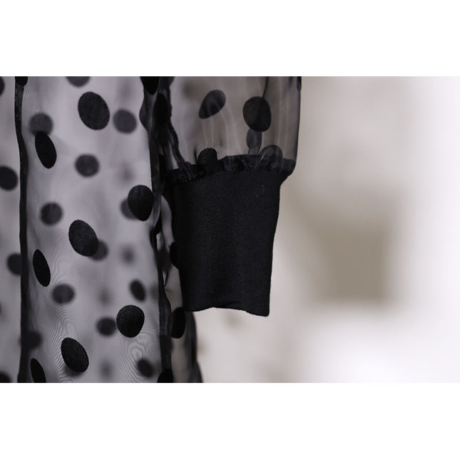 Cross-border Polka Dot Perspective Cardigan Long Shawl