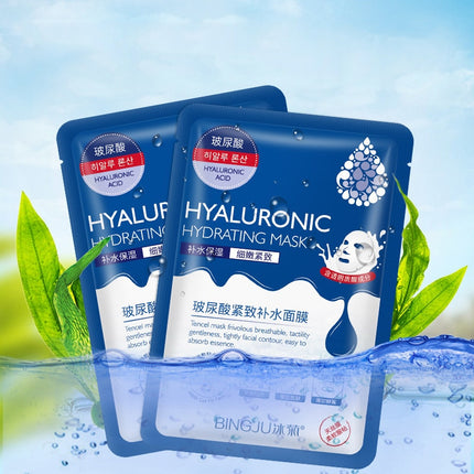 10 Pieces Hyaluronic Acid Facial Mask Sheet Pores Moisturizing
