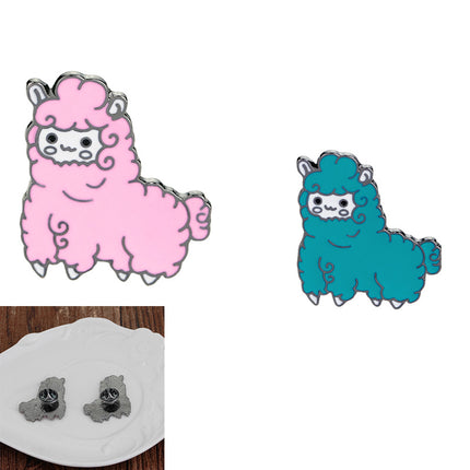 QIHE JEWELRY Alpaca pin Sheep brooches Cartoon brooch Badges Lapel pin Cute Kawaii Jewelry for girls Alpaca jewelry collection