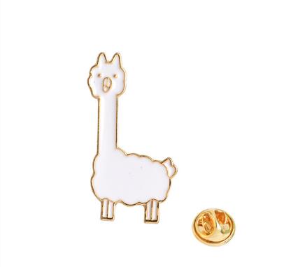 QIHE JEWELRY Alpaca pin Sheep brooches Cartoon brooch Badges Lapel pin Cute Kawaii Jewelry for girls Alpaca jewelry collection