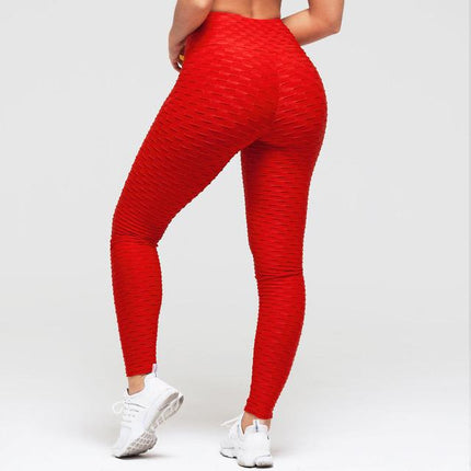 Hip-turned Folds Elastic High-waist Fitness Leggings