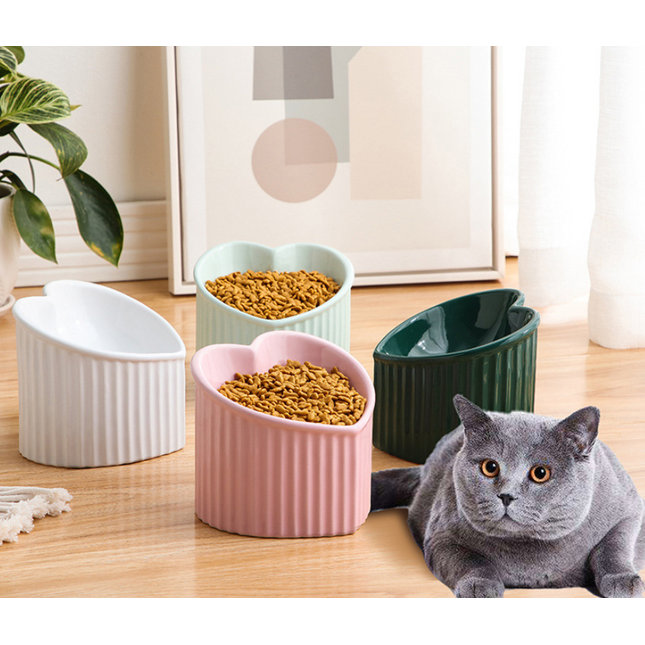 Pet Ceramic Bowl With Inclined Mouth Practical Durable Daily Indoor Pet Products