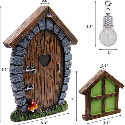New Garden Fairy Gnome Home Decoration Doors Windows