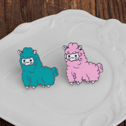QIHE JEWELRY Alpaca pin Sheep brooches Cartoon brooch Badges Lapel pin Cute Kawaii Jewelry for girls Alpaca jewelry collection