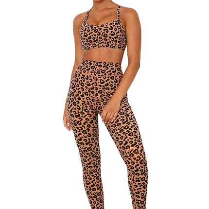 Sports fitness leopard suit ladies