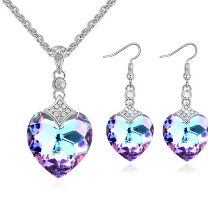 Crystal Heart Jewelry Set