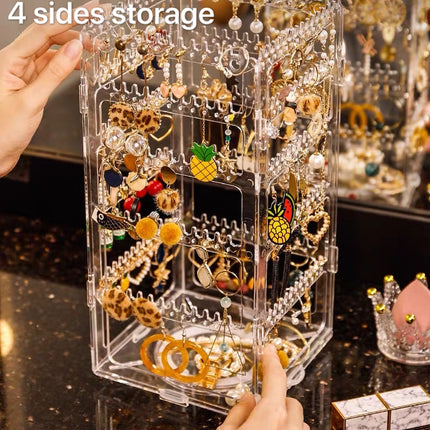 Transparent Earrings, Jewelry Box, Necklace, Hand Jewelry, Household Makeup Storage Rack, Dustproof