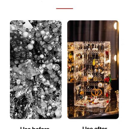 Transparent Earrings, Jewelry Box, Necklace, Hand Jewelry, Household Makeup Storage Rack, Dustproof