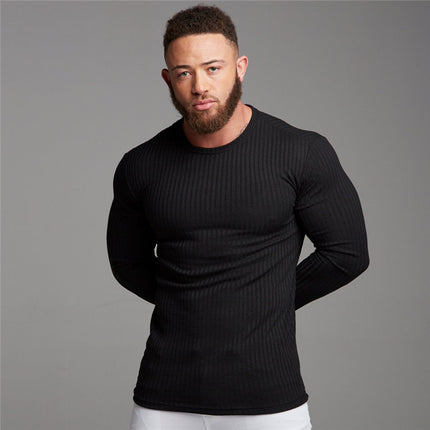 Fitness Men's Knitted Bottoming Shirt