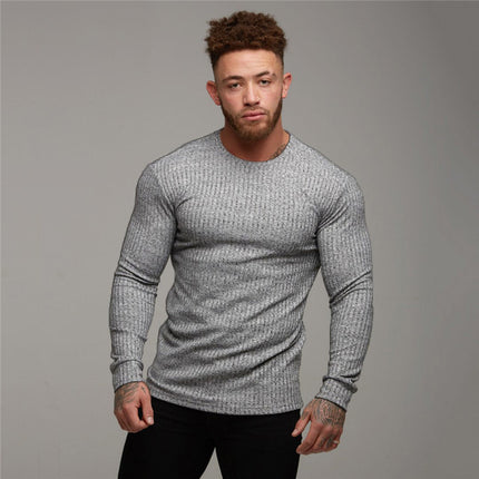 Fitness Men's Knitted Bottoming Shirt