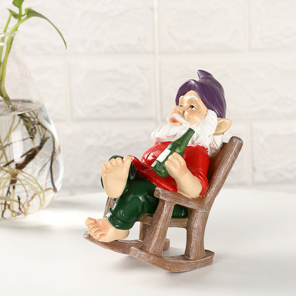Garden Ornaments And Rocking Chair Dwarf