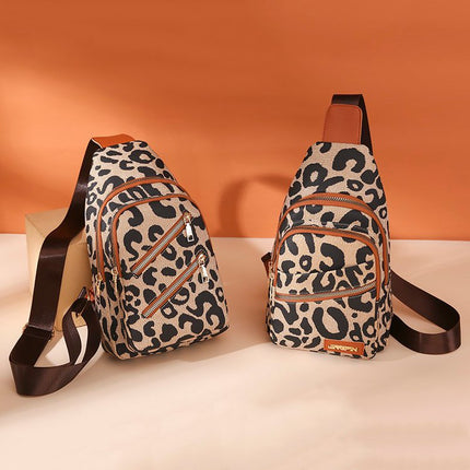 Leopard Print Sling Chest Bag