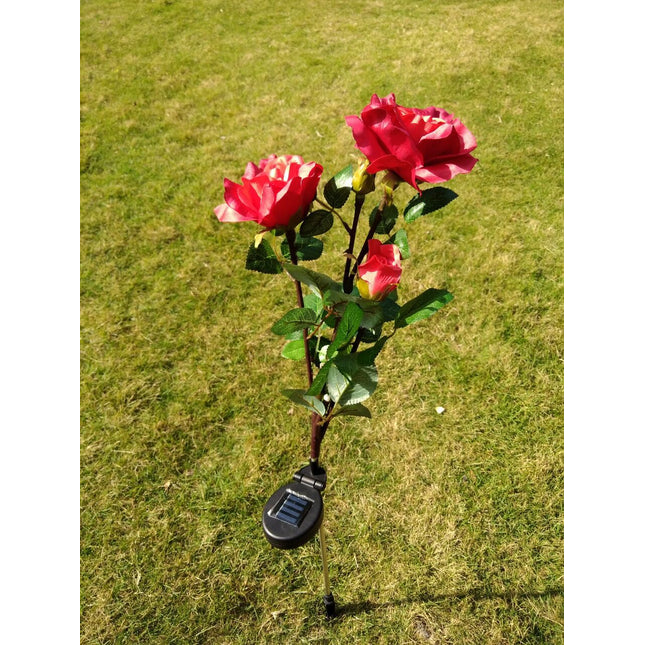 Solar rose lamp 3LED plug in the sun nen light garden garden light lawn light
