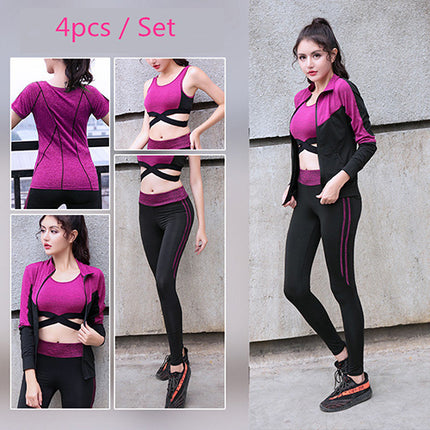 Women's Four-piece Running Fitness Exercise Set
