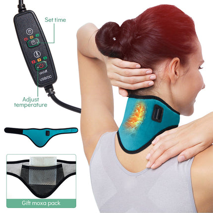Portable Electric Heating Neck Brace Cervical Vertebra Winter Warm Fatigue Therapy Reliever Neck Pain Relieve Strap Moxibustion Health Care Tool