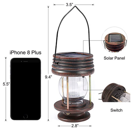 Solar Outdoor Courtyard Balcony Railing Chandelier Decoration Home Garden Fence