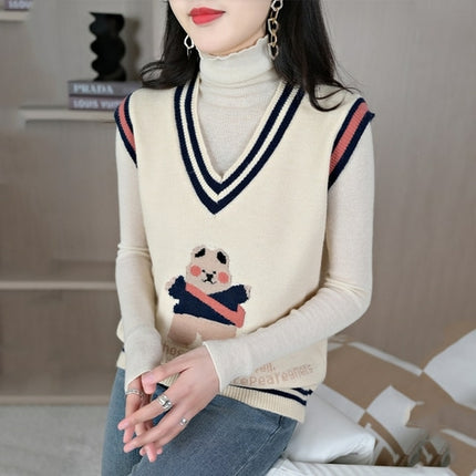 2022 Autumn And Winter Cashmere Vest Sweater Basic Loose Soft Solid