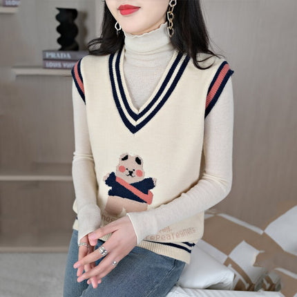 2022 Autumn And Winter Cashmere Vest Sweater Basic Loose Soft Solid