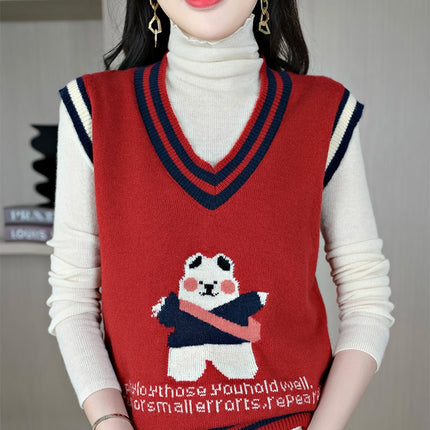 2022 Autumn And Winter Cashmere Vest Sweater Basic Loose Soft Solid