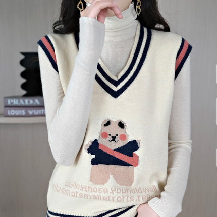 2022 Autumn And Winter Cashmere Vest Sweater Basic Loose Soft Solid