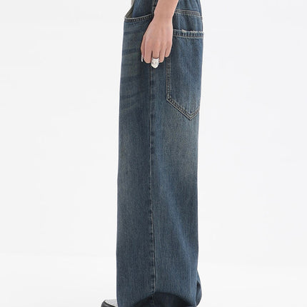 2022 Women American Vintage Baggy Jeans Elastic Waist Oversized Long