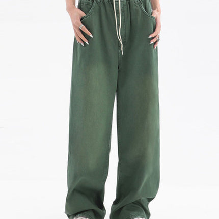 2022 Women American Vintage Baggy Jeans Elastic Waist Oversized Long