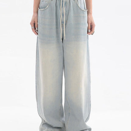 2022 Women American Vintage Baggy Jeans Elastic Waist Oversized Long