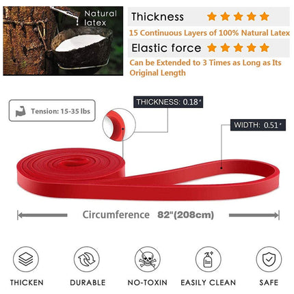 208cm Natural Rubber Resistance Bands Sets Elastic Yoga/fitness Band