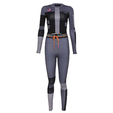 Printed color sports fitness suit
