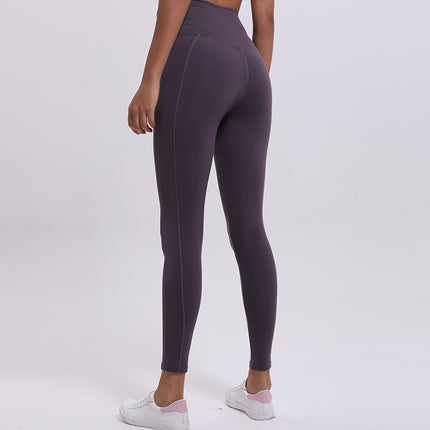 Stitched nine points fitness pants