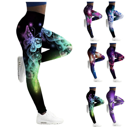 Breathable Skinny Butterfly Printed Leggings
