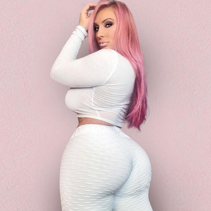 Hip-turned Folds Elastic High-waist Fitness Leggings