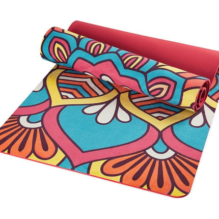 Yoga beginner fitness mat three-piece cushion children yoga equipment non-slip tasteless suede dance mat fancy mat