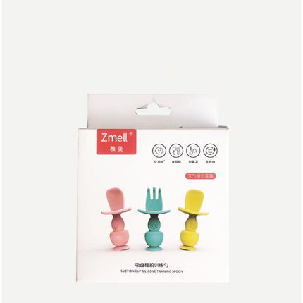 Training Food Supplement Baby Silicone Spoon And Fork Set