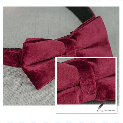 Velvet Dog Collar Double Microfiber Bowknot Pet Products