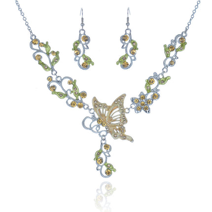 Dielian Flower Necklace Jewelry Set
