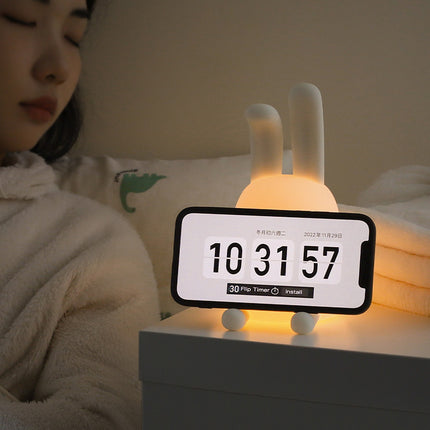 Timed Warm Light Silicone Rabbit Night Lamp Cute Led Lights