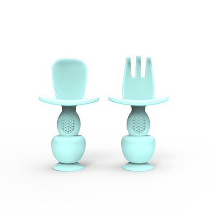 Training Food Supplement Baby Silicone Spoon And Fork Set