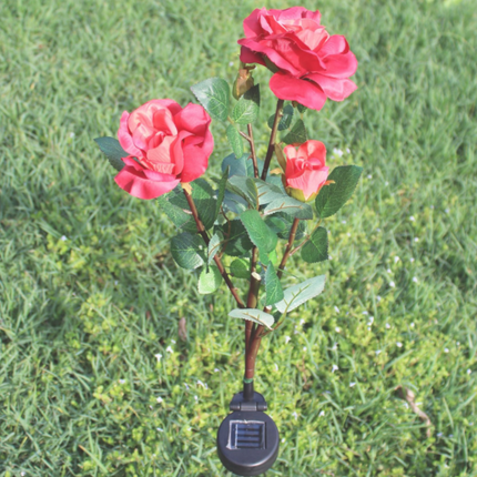 Solar rose lamp 3LED plug in the sun nen light garden garden light lawn light