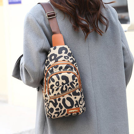 Leopard Print Sling Chest Bag