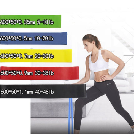 5 Colors Yoga Resistance Rubber Bands Indoor Outdoor Fitness Equipment