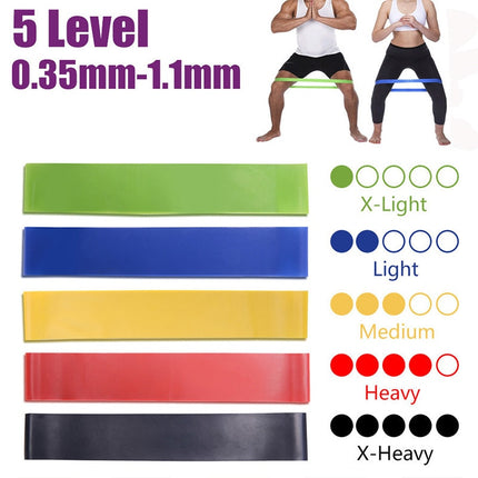 5 Colors Yoga Resistance Rubber Bands Indoor Outdoor Fitness Equipment